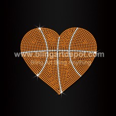 Basketball Heart Rhinestone Iron On Transfers